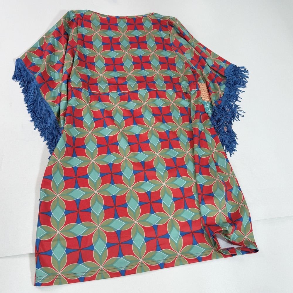 Tracy Negoshian Dress Womens Medium Felicity Boho Geometric Fringe - Picture 11 of 12